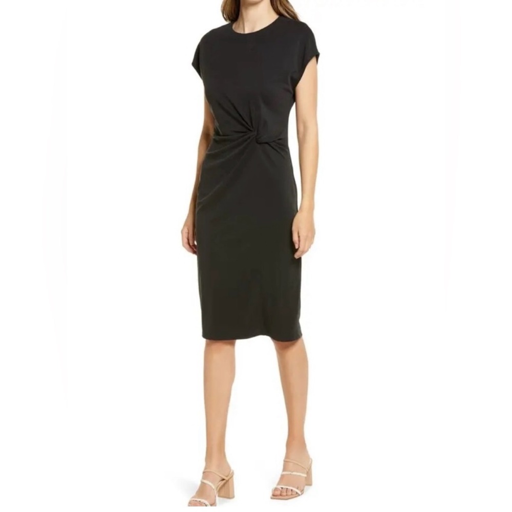 Halogen Twist Front Knit Sheath Dress Size S